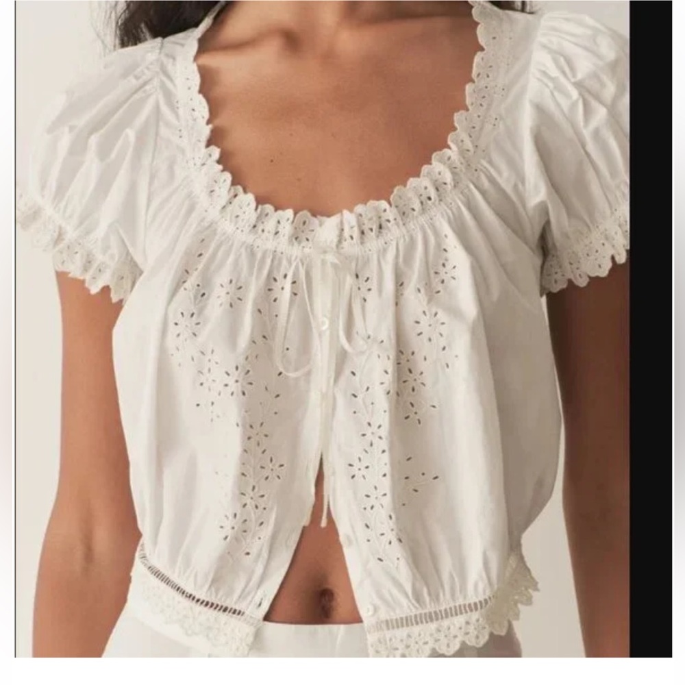 Doen Nera Blouse Top Small White XS S M L